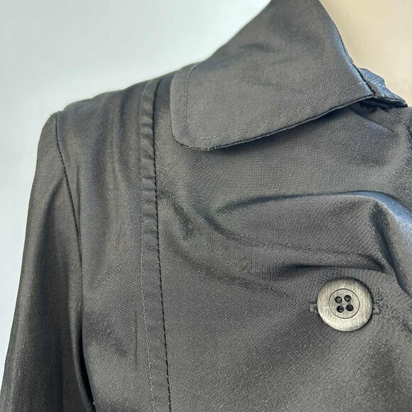 Joseph Ribkoff Graphite Shimmer Ruffle Peplum Jacket, Made in Canada – US/CA 8 - Picture 8 of 12